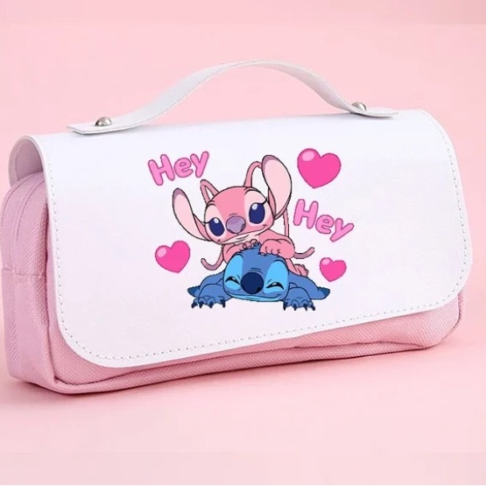 Pink and White Cartoon Character Handbag